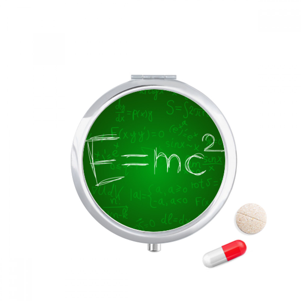 Relativity Physical Science Formula Calculus Pill Case Pocket Medicine Storage Box Container Dispenser